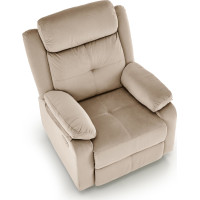 Elektrické polohovacie kreslo LORIS - čalúnené látkou - béžové