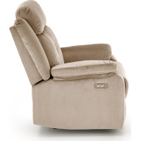 Elektrické polohovacie kreslo LORIS - čalúnené látkou - béžové