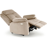 Elektrické polohovacie kreslo LORIS - čalúnené látkou - béžové