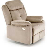 Elektrické polohovacie kreslo LORIS - čalúnené látkou - béžové