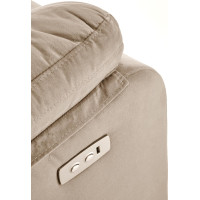 Elektrické polohovacie kreslo LORIS - čalúnené látkou - béžové