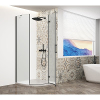 Gelco TRINITY BLACK štvrťkruhový sprchovací kút 900x900mm, matné sklo, pravé GT6590MR-B