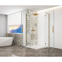 Gelco TRINITY GOLD MATT obdĺžnikový sprchovací kút 1100x900mm, rohový vstup, číre sklo GT2290-11C-G