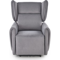 Elektrické polohovacie kreslo GELATO - čalúnené látkou - popolavo šedé