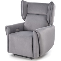 Elektrické polohovacie kreslo GELATO - čalúnené látkou - popolavo šedé