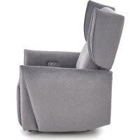 Elektrické polohovacie kreslo GELATO - čalúnené látkou - popolavo šedé