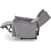 Elektrické polohovacie kreslo GELATO - čalúnené látkou - popolavo šedé