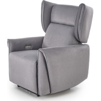 Elektrické polohovacie kreslo GELATO - čalúnené látkou - popolavo šedé