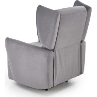 Elektrické polohovacie kreslo GELATO - čalúnené látkou - popolavo šedé