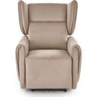 Elektrické polohovacie kreslo GELATO - čalúnené látkou - béžové