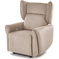 Elektrické polohovacie kreslo GELATO - čalúnené látkou - béžové