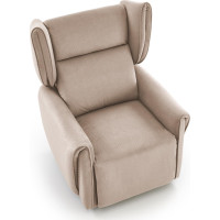 Elektrické polohovacie kreslo GELATO - čalúnené látkou - béžové