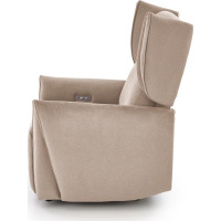 Elektrické polohovacie kreslo GELATO - čalúnené látkou - béžové