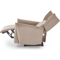 Elektrické polohovacie kreslo GELATO - čalúnené látkou - béžové