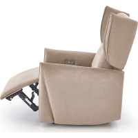 Elektrické polohovacie kreslo GELATO - čalúnené látkou - béžové