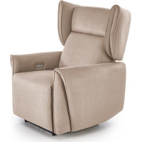 Elektrické polohovacie kreslo GELATO - čalúnené látkou - béžové