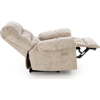 Elektrické polohovacie kreslo AMORE - čalúnené látkou - béžové