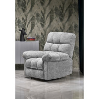 Elektrické polohovacie kreslo AMORE - čalúnené látkou - popolavo šedé