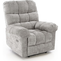 Elektrické polohovacie kreslo AMORE - čalúnené látkou - popolavo šedé