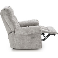 Elektrické polohovacie kreslo AMORE - čalúnené látkou - popolavo šedé