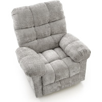 Elektrické polohovacie kreslo AMORE - čalúnené látkou - popolavo šedé