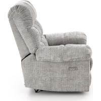 Elektrické polohovacie kreslo AMORE - čalúnené látkou - popolavo šedé