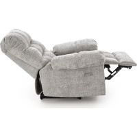 Elektrické polohovacie kreslo AMORE - čalúnené látkou - popolavo šedé