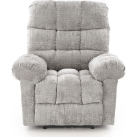 Elektrické polohovacie kreslo AMORE - čalúnené látkou - popolavo šedé