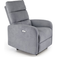 Elektrické polohovacie kreslo CARINIO - čalúnené látkou - popolavo šedé