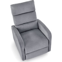 Elektrické polohovacie kreslo CARINIO - čalúnené látkou - popolavo šedé