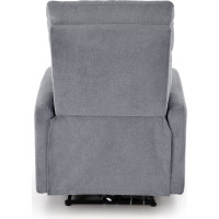 Elektrické polohovacie kreslo CARINIO - čalúnené látkou - popolavo šedé