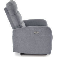 Elektrické polohovacie kreslo CARINIO - čalúnené látkou - popolavo šedé