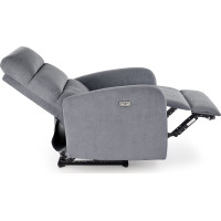 Elektrické polohovacie kreslo CARINIO - čalúnené látkou - popolavo šedé