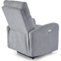 Elektrické polohovacie kreslo CARINIO - čalúnené látkou - popolavo šedé