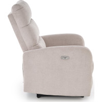 Elektrické polohovacie kreslo CARINIO - čalúnené látkou - béžové