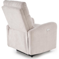 Elektrické polohovacie kreslo CARINIO - čalúnené látkou - béžové