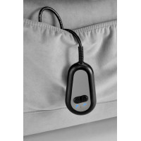 Elektrické polohovacie kreslo HORTON - čalúnené látkou - popolavo šedé