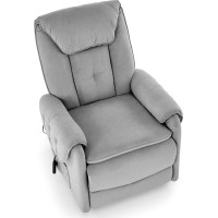 Elektrické polohovacie kreslo HORTON - čalúnené látkou - popolavo šedé