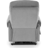 Elektrické polohovacie kreslo HORTON - čalúnené látkou - popolavo šedé