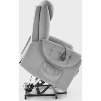 Elektrické polohovacie kreslo HORTON - čalúnené látkou - popolavo šedé