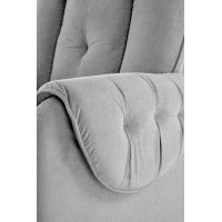 Elektrické polohovacie kreslo HORTON - čalúnené látkou - popolavo šedé