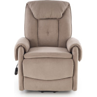 Elektrické polohovacie kreslo HORTON - čalúnené látkou - béžové