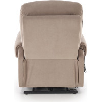 Elektrické polohovacie kreslo HORTON - čalúnené látkou - béžové