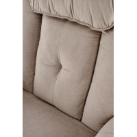 Elektrické polohovacie kreslo HORTON - čalúnené látkou - béžové