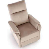 Elektrické polohovacie kreslo CROCUS - čalúnené látkou - béžové