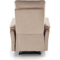 Elektrické polohovacie kreslo CROCUS - čalúnené látkou - béžové
