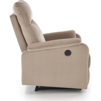 Elektrické polohovacie kreslo CROCUS - čalúnené látkou - béžové
