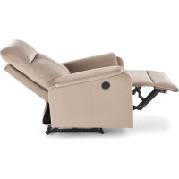 Elektrické polohovacie kreslo CROCUS - čalúnené látkou - béžové