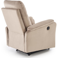 Elektrické polohovacie kreslo CROCUS - čalúnené látkou - béžové