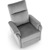 Elektrické polohovacie kreslo CROCUS - čalúnené látkou - popolavo šedé